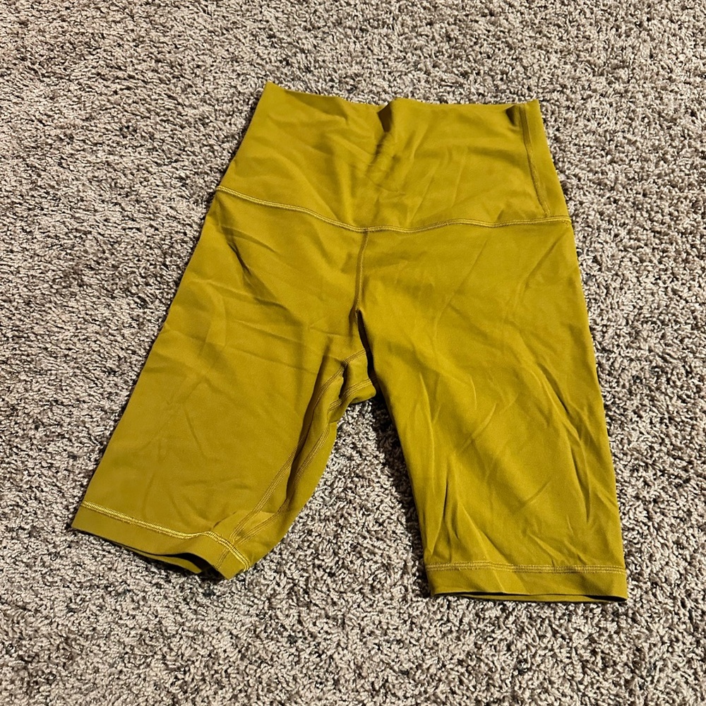 Mustard Yellow Lululemon Bike Shorts